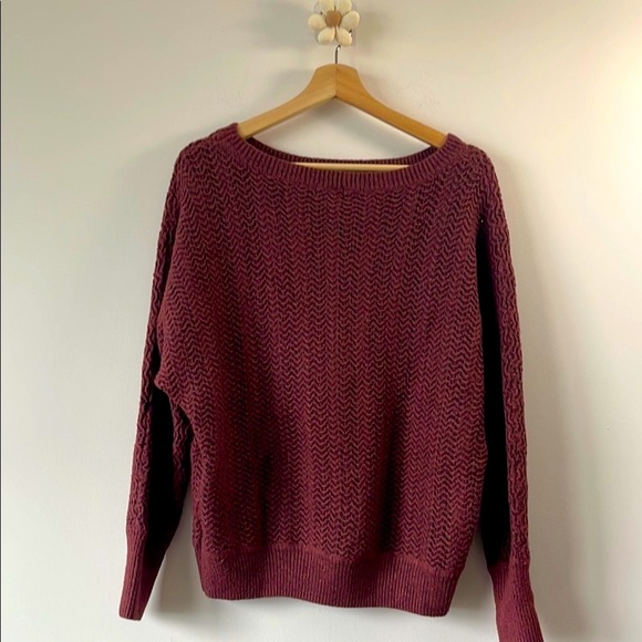 other Sweaters - Red Crew Neck Sweater with Soft Knit Texture